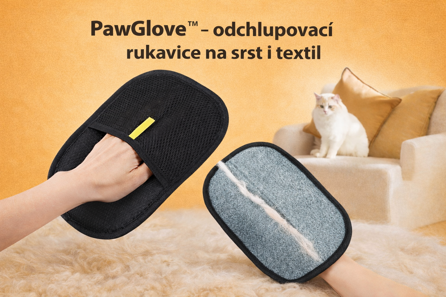 PawGlove™ – odchlupovací rukavice na srst i textil