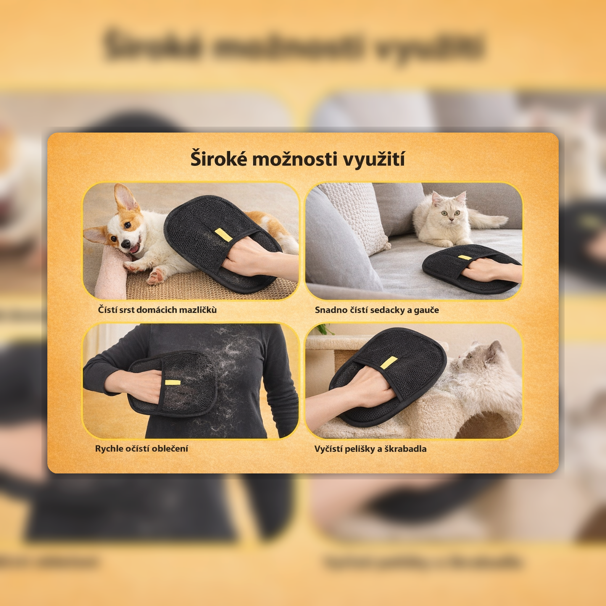 PawGlove™ – odchlupovací rukavice na srst i textil