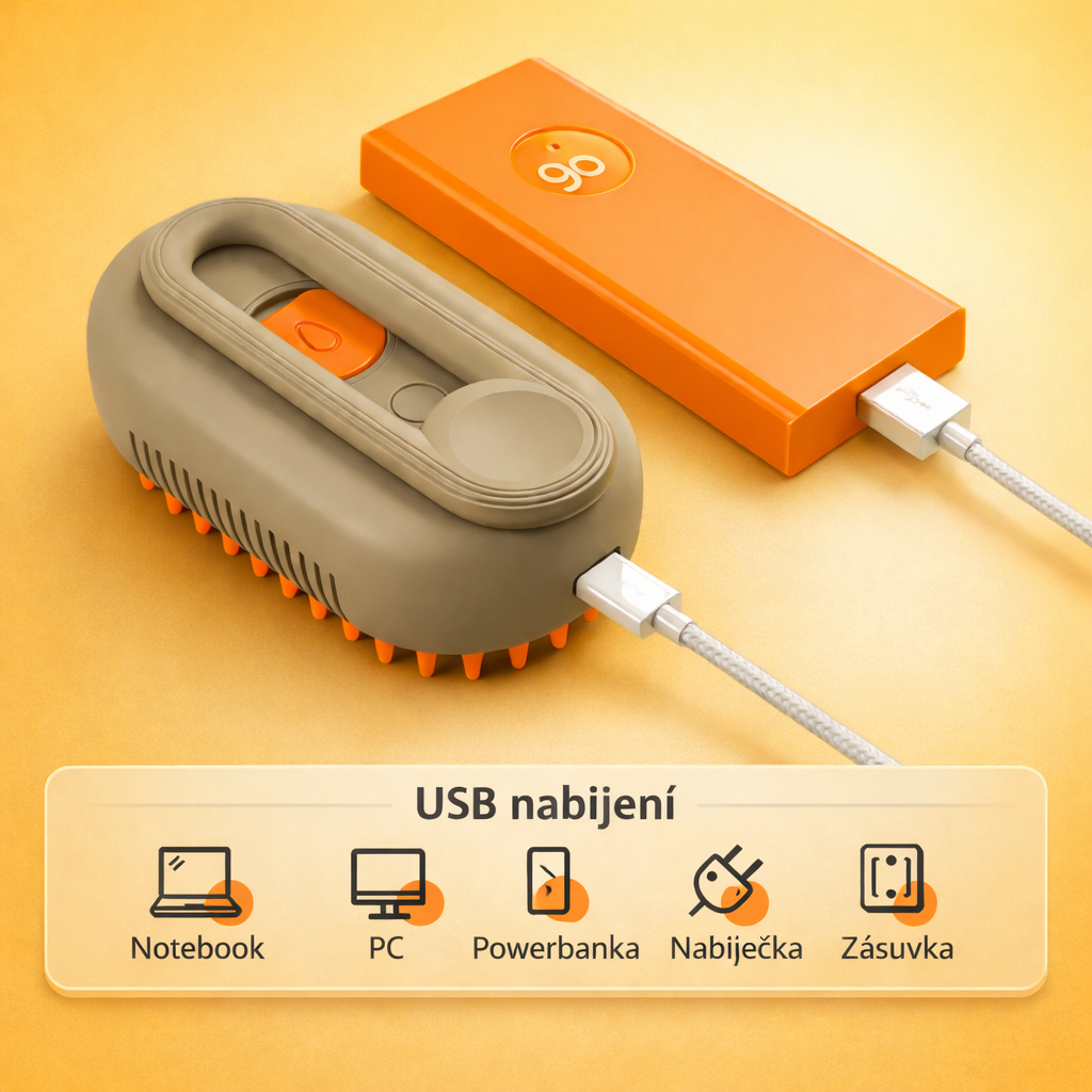 SteamPaw™ – kartáč s jemnou mlhou pro psy i kočky